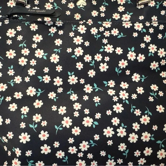 Kate Spade Jae Navy White Fleurette Floral Large Nylon Tote Bag NWOT - Picture 9 of 16